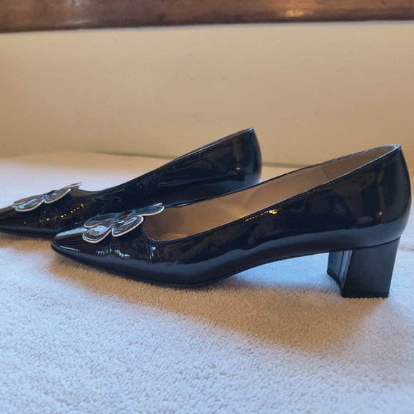 STUART WEITZMAN FLOWER PATENT PUMPS SIZE 6.5 - Picture 3 of 7